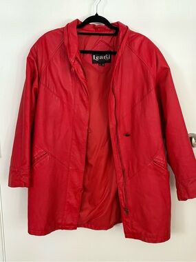 Women's Red Leather Jacket